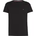 Tommy Hilfiger Tommy Hilfigertil mænd. MW0MW27539 TH Flex slim fit T-shirt sort (M), Casual, Korte ærmer, Økologisk bomuld, Bæredygtig