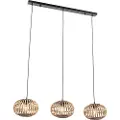 QAZQA Oriental Pendellampe Bambus 3-lys Lang - Amira