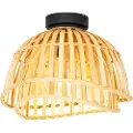 QAZQA Oriental loftslampe sort med naturbambus 30 cm - Pua