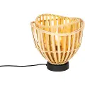 QAZQA Oriental bordlampe sort med naturlig bambus - Pua