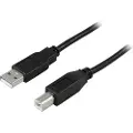 Deltaco USB 2.0 kabel Type A han - Type B han 2m, sort 7340004621416 Modsvarer: N/A
