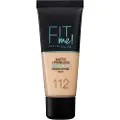 Maybelline Fit Me Matt+Poreless Flydende foundation 30 ml Nr. 112 - Soft Beige