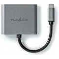 Nedis Ccgb64670bk01 2-i-1 Usb-c-adapter Usb 3.2 Gen 1 Usb-c M-2x Hdmi 4k Nikkelbelagt 0.1 M 30hz