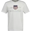 Gant Ganttil mænd. 2003199 Archive Shield T-shirt hvid (XXL), Casual, Bomuld, Korte ærmer, Bæredygtig