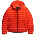 Superdry Superdrytil mænd. M5011821A Fuji Sport Quiltet jakke med hætte, orange (S), Casual, Bæredygtig, Genanvendt nylon