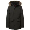 Superdry Superdrytil mænd. M5011741A Parka med hætte i imiteret pels Everest sort (S), Casual, Polyester, Bæredygtig