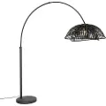 QAZQA Orientalisk buegulvlampe sort bambus - Pua