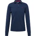 Hackett London Hackett Londontil mænd. HM550887 Langærmet piqué-poloshirt i klassisk marineblå pasform (XXL), Casual, Bomuld, Lange ærmer