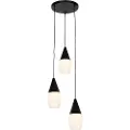 QAZQA Moderne pendellampe sort med opalglas 3-lys - Drop