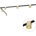 QAZQA Skinnesystem guld og sort med 5 spots 1-faset - Rondoo Up