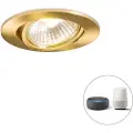 QAZQA Smart indbygget spotlight guld vipbar inkl. Wifi GU10 - Cisco