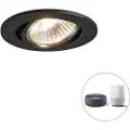 QAZQA Smart indbygget spotlight sort vipbar inkl. Wifi GU10 - Cisco