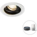 QAZQA Smart indbygningsspotlight hvid med stål inkl. Wifi GU10 - Rondoo