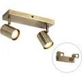 QAZQA Moderne loftslampe bronze 2-lys justerbar rektangulær - Jeana