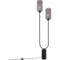 QAZQA Art Deco gulvlampe sort med røgglas 2-lys - Rid