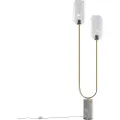 QAZQA Art Deco gulvlampe messing med klart glas 2-lys - Rid