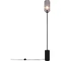 QAZQA Art Deco gulvlampe sort med røgglas - Rid