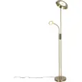 QAZQA Gulvlampe bronze inkl. LED og lysdæmper med læselampe - Fez
