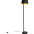 QAZQA Retro gulvlampe sort med guld indvendig - Jinte
