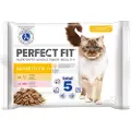 Perfect Fit Sensitive 1+ - Mix: Kylling & Laks 4 x 85 g