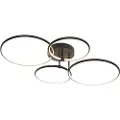 QAZQA Loftslampe sort inkl. LED 3-trins dæmpbar 4-lys - Joaniqa