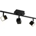 QAZQA Moderne loftslampe sort inkl. LED 3-lys - Nola