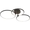 QAZQA Loftslampe sort inkl. LED 3-trins dæmpbar 3-lys - Joaniqa