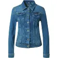 Pepe Jeans Pepe Jeanstil kvinder. PL402011HT7 Genbrugsjakke blå (S), Casual, Bomuld, Denim, Lange ærmer, Bæredygtig