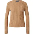 Ralph Lauren Polo Ralph Laurentil kvinder. 211943903002 Kabelstrikket trøje, brun (XS), Casual, Bomuld