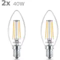 Signify Led E14 Candle Clear 3.4w (40w) 470 Lumen 2-pack