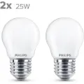 Signify LED pære Classic Krone 2,2W/827 (25W) mat 2-pak E27