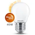 Philips LED pære Classic Krone 3,4W/922-927 (40W) Mat WarmGlow dæmpbar E27
