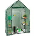 24hShop Minidrivhus med hylder og lynlås - 143 x 73 x 195 cm