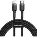 Baseus Cafule USB-C til USB-C-kabel 1 m - Flettet Sort/Grå