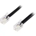 Deltaco Modular Cable 4p4c Rj9/rj10/rj22 M-m 10m Black 10m. 4p4c 4p4c