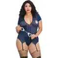 Dreamgirls Plus Size - Politibetjent kostume (blå)