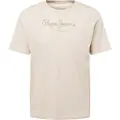 Pepe Jeans Pepe Jeanstil mænd. PM508208 Eggo N T-shirt lys beige (M), Casual, Bomuld, Korte ærmer