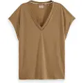Scotch & Soda Ladder Detail Loose Fit Kortærmet V-hals T-shirt
