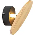 QAZQA Rustik væglampe rund træ - Pulley