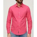 Superdry Superdrytil mænd. M4010820A Overdyed pink skjorte i økologisk bomuld (XL), Casual, Lange ærmer, Økologisk bomuld