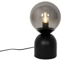 QAZQA Hotel Chic Bordlampe Sort med Røgglas - Pallon Trend