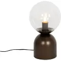 QAZQA Hotel Chic Bordlampe Mørk Bronze med Klar Glas - Pallon Trend
