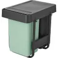Brabantia Affaldsspand for indbygning SORT & GO 2x 15 l, mørkegrå/jadegrøn, plast, Brabantia