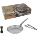 De Buyer Bøfpande MINERAL B 26 cm, med peberkværn og køkkentang, de Buyer