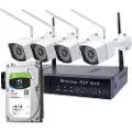 Pni Wifi550 Hjem Videoovervågningssæt Med 4 Sikkerhedskameraer + 1 Tb Harddisk