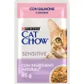 Cat Chow Økonomipakke: 52 x 85 g PURINA Cat Chow - Sensitive laks og courgette