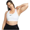 Nike Justerbar Nike Swoosh-sports-bh uden indlæg og med kraftig støtte til kvinder - hvid