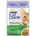 Cat Chow Økonomipakke: 52 x 85 g PURINA Cat Chow - Sterilised lam og grønne bønner
