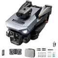 Mtp Products XKJ K6 MAX 3-kamera forhindringsdrone HD luftfotografering sammenklappelig quadcopter RC-fly med enkelt batteri - grå