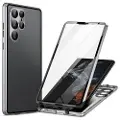 Mtp Products Samsung Galaxy S24 Ultra Magnetisk Cover med Hærdet Glas - Sølv